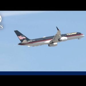 Trump’s airplane leaves Palm Seaside Global Airport for Recent York