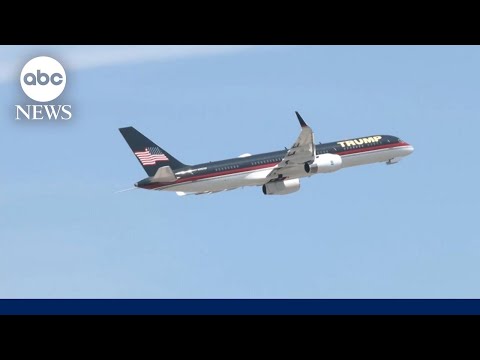 Trump’s airplane leaves Palm Seaside Global Airport for Recent York